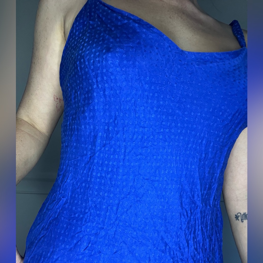 Royal Blue Silk Mini Dress